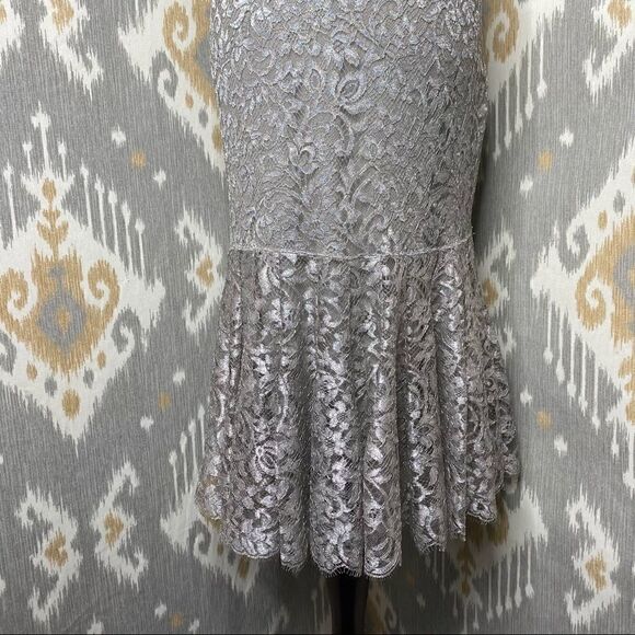 Ralph Lauren Silver Lace Midi Godet Trumpet Skirt - Picture 6 of 16